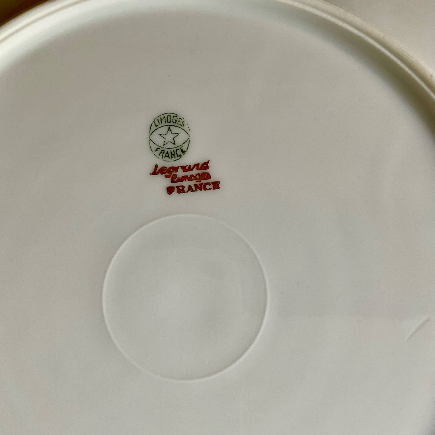 4 Limoges porcelain flat plates LEGRAND France