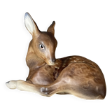 Antique German ceramic fawn