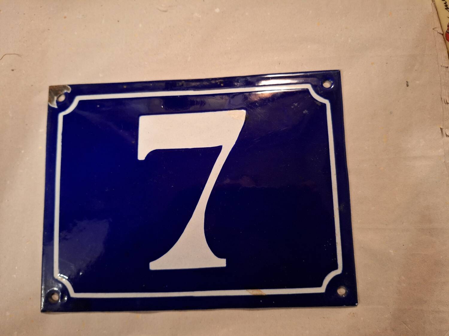 Enameled street number sign 20