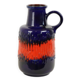 Vintage West Germany Pottery Scheurich Blue Orange Fat Lava 408-40