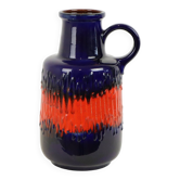 Vintage Allemagne de l’Ouest Poterie Scheurich Bleu Orange Fat Lava 408-40