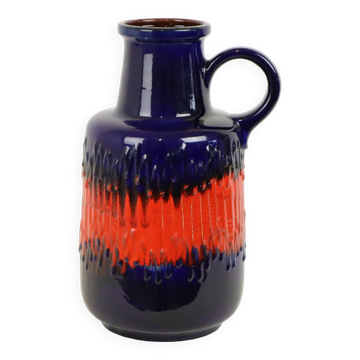 Vintage Allemagne de l’Ouest Poterie Scheurich Bleu Orange Fat Lava 408-40