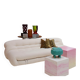 Midcentury White Wool Soriana Sofa and 2 Armchairs By Tobia Scarpa for Cassina