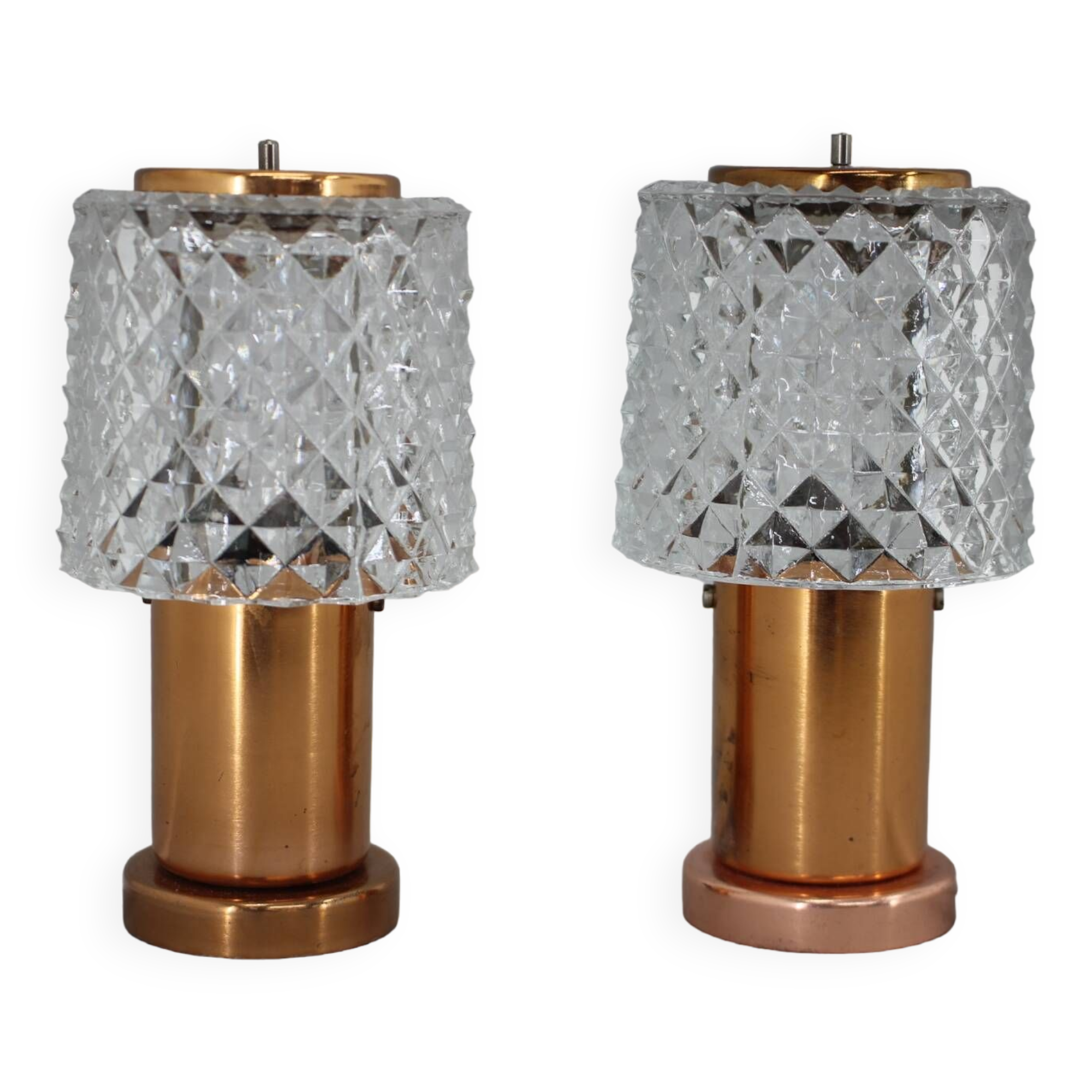 Pair of Table Lamps in Copper by Kamenicky Senov, Czechoslovakia