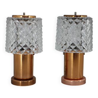 Pair of Table Lamps in Copper by Kamenicky Senov, Czechoslovakia