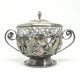 Art Nouveau sugar bowl, silver-plated brass, Poland, 1920s
