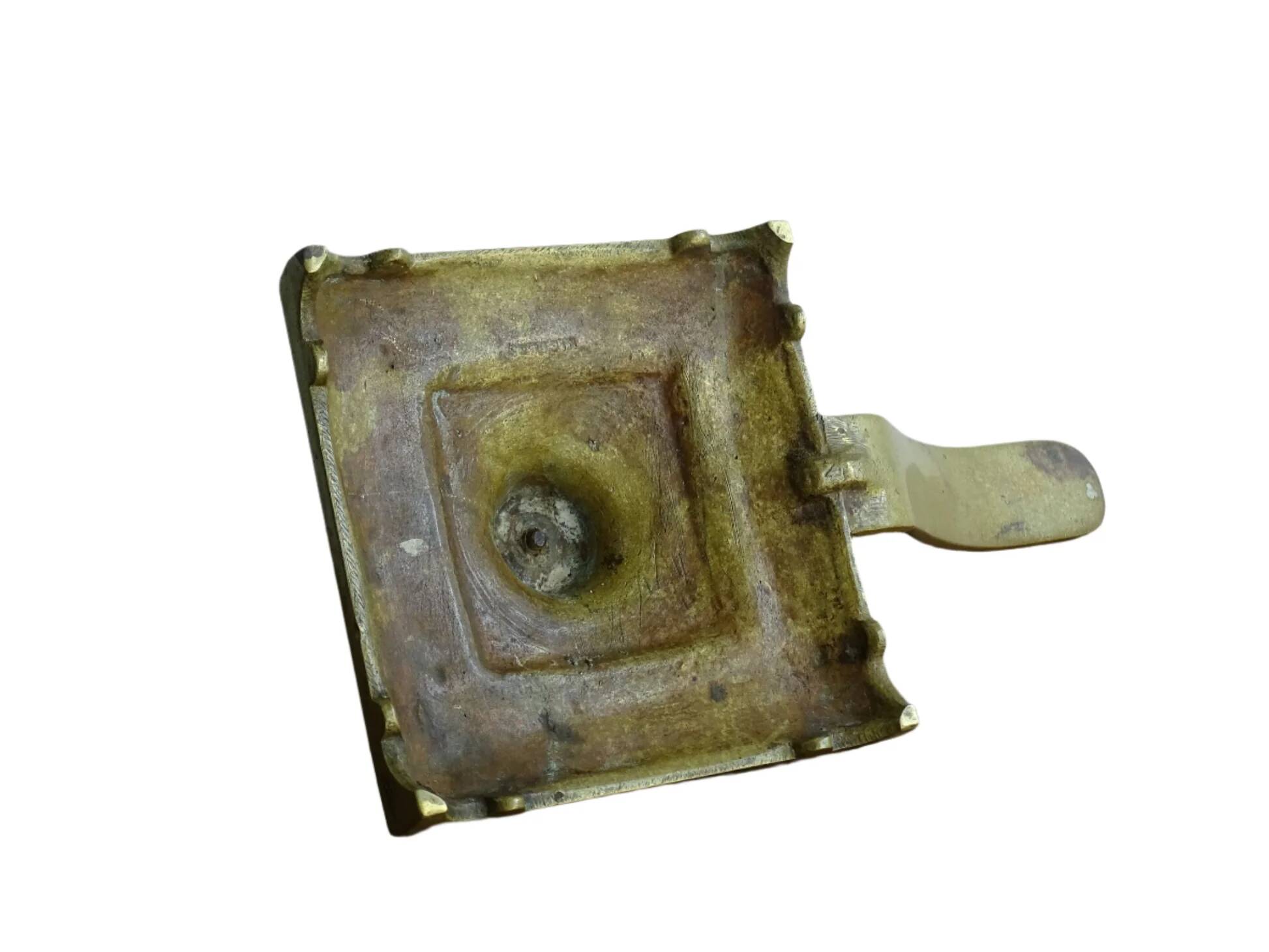 Bougeoir ancien en laiton français, bâtonnet de chambre