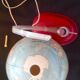 Luminous globe, world map old glass light design tTride vintage 1950