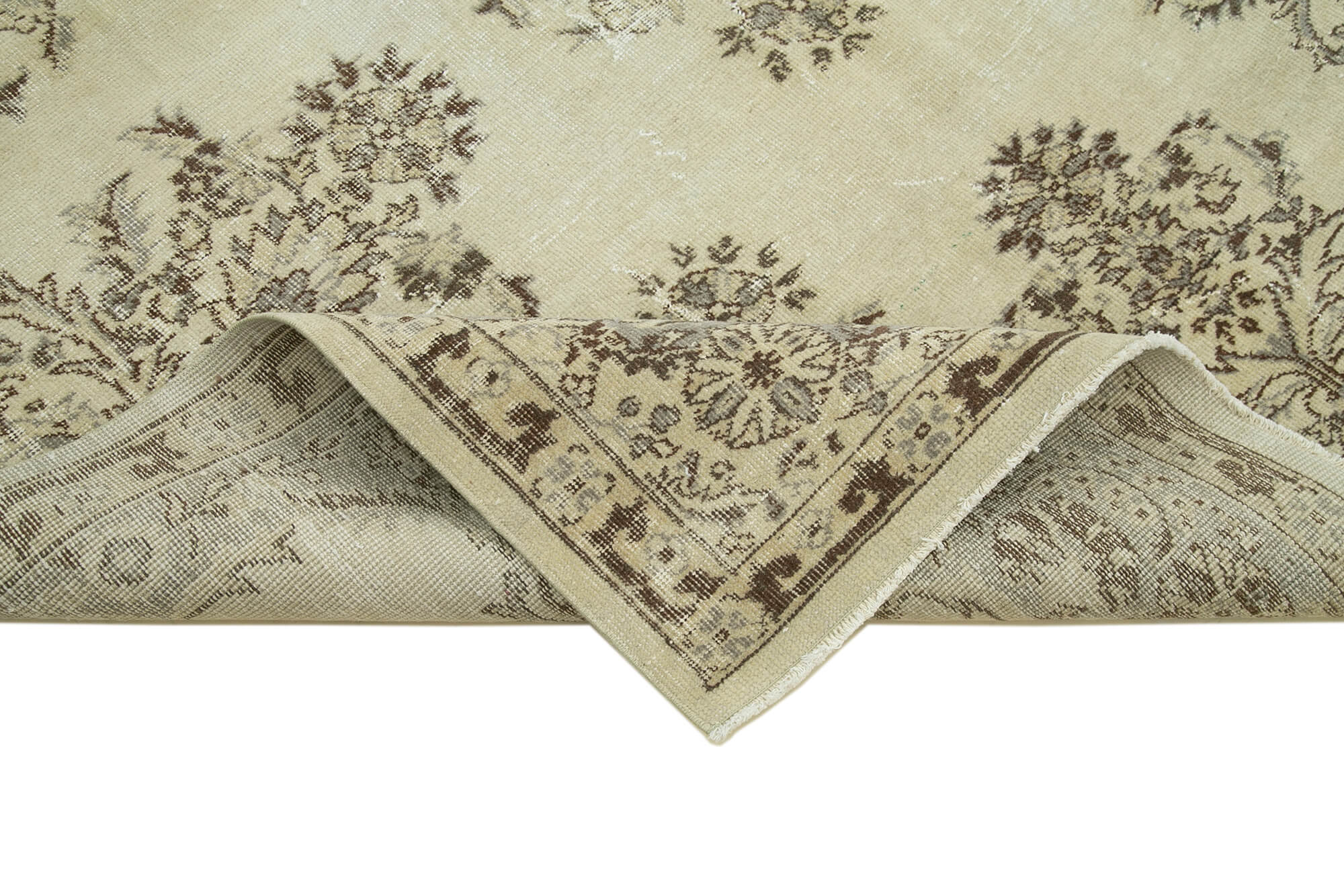 Handmade Vintage Oriental Beige Carpet 195 cm x 308 cm - 36585