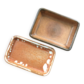 Set of 2 antique butter dishes