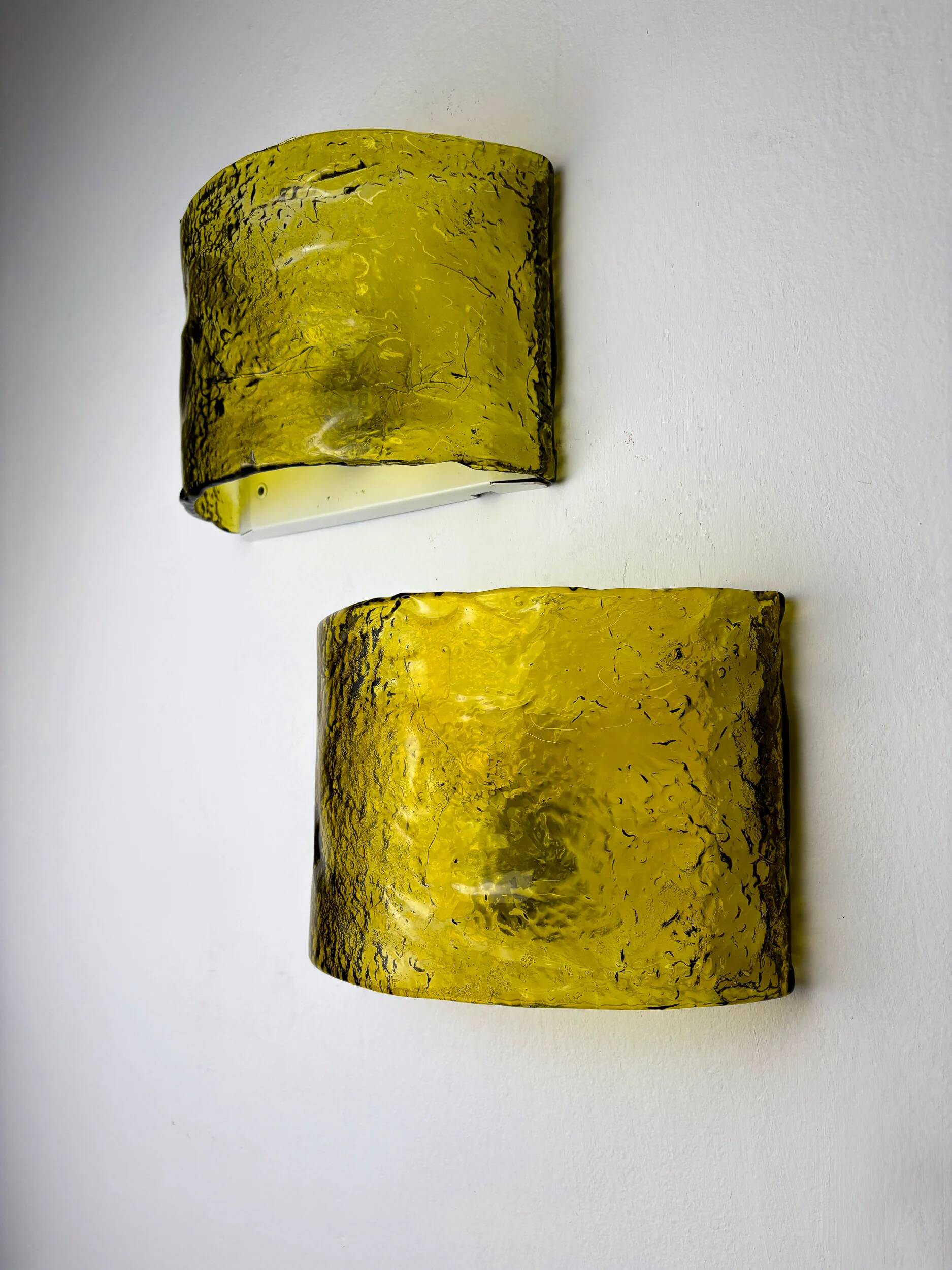Pair of Carlo Nason for Mazzega Murano glass wall sconces, Italy circa 1970s