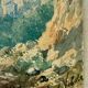 Watercolour C.W. M. Van de Velde Mediterranean coast near Cannes