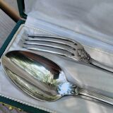 Christofle fork and spoon set in silver metal
