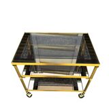 Brass and glass serving trolley, 1970s