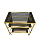Brass and glass serving trolley, 1970s