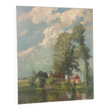 Lake landscape signed 1943