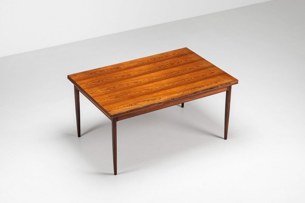 Niels Otto Moller large extendable dining table rosewood Denmark 1960