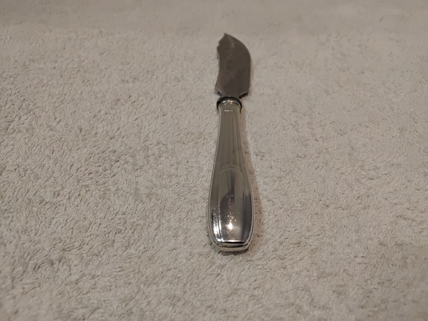 Butter knife with silver metal handle, goldsmith SFAM art deco style