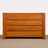 Vintage solid elm chest of drawers, 1980