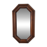 Octagonal wooden mirror from the 1980s.