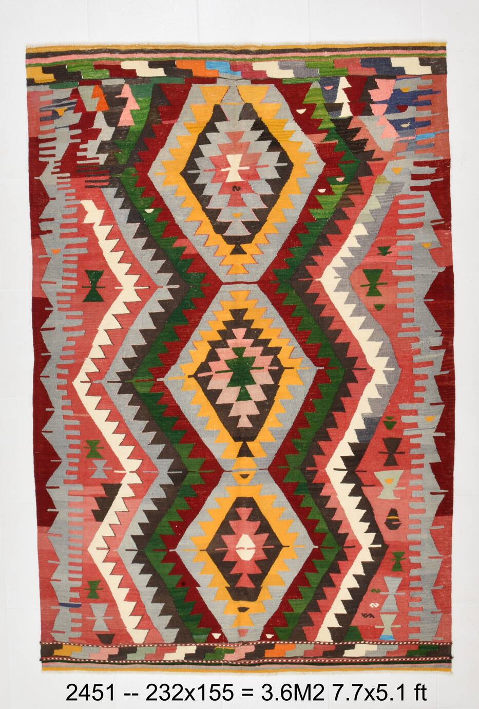 5x7 Tribal Handwoven Kilim Rug, 155x232Cm