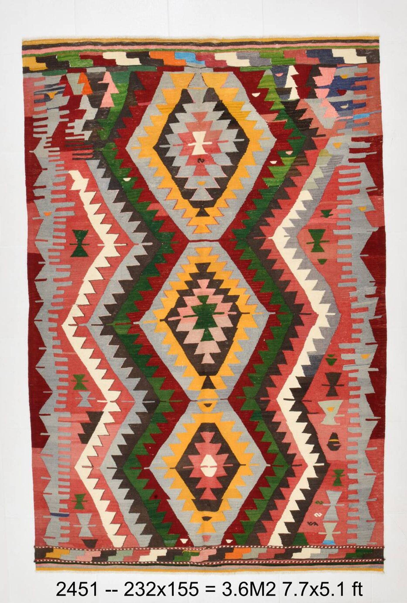 5x7 Tribal Handwoven Kilim Rug, 155x232Cm