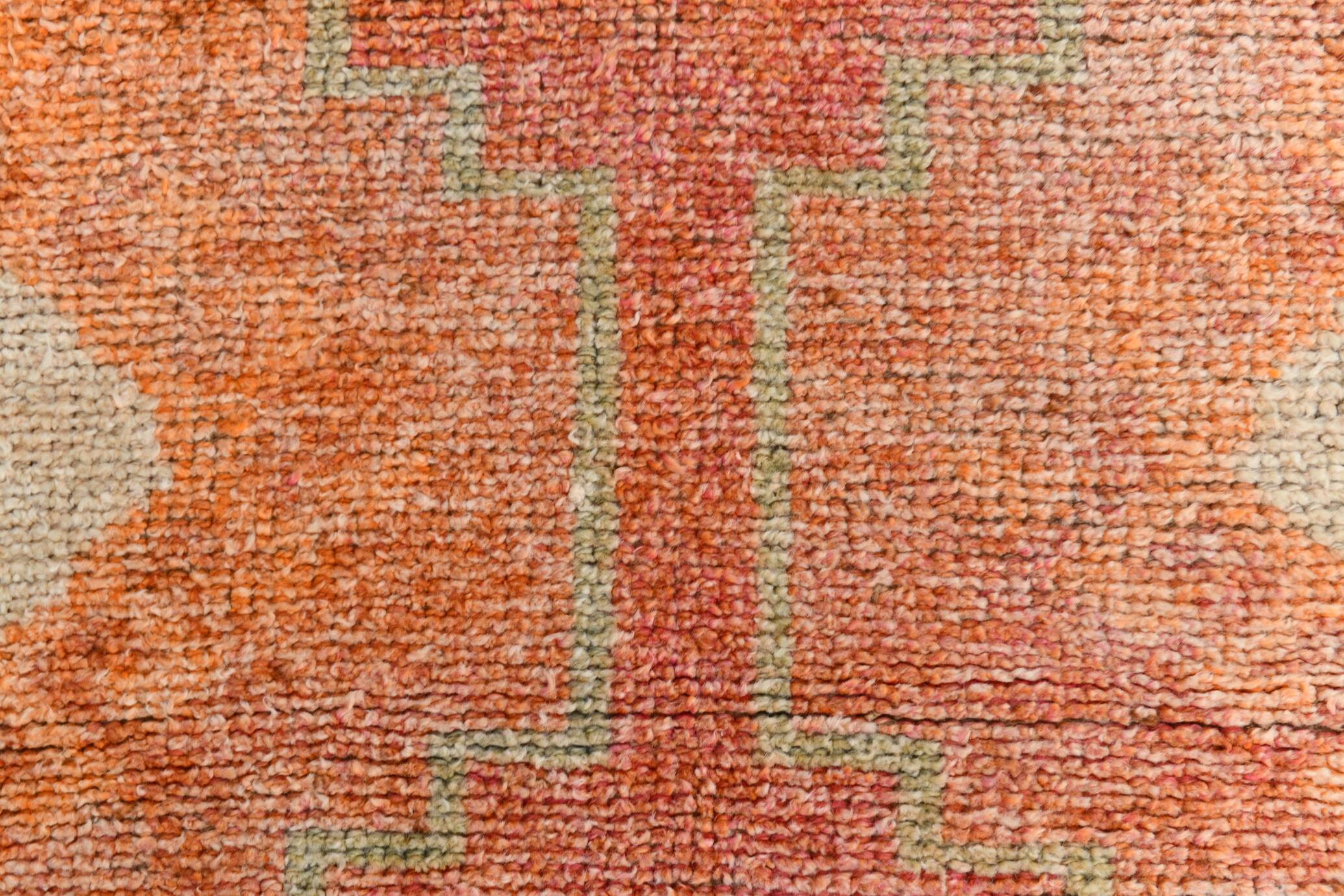 Tapis de couloir vintage orange citrouille 3x10, 91x323 cm