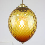 Vintage amber murano glass lamp from empoli