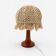 Bohemian table lamp in turned wood and macramé from the 1970s.