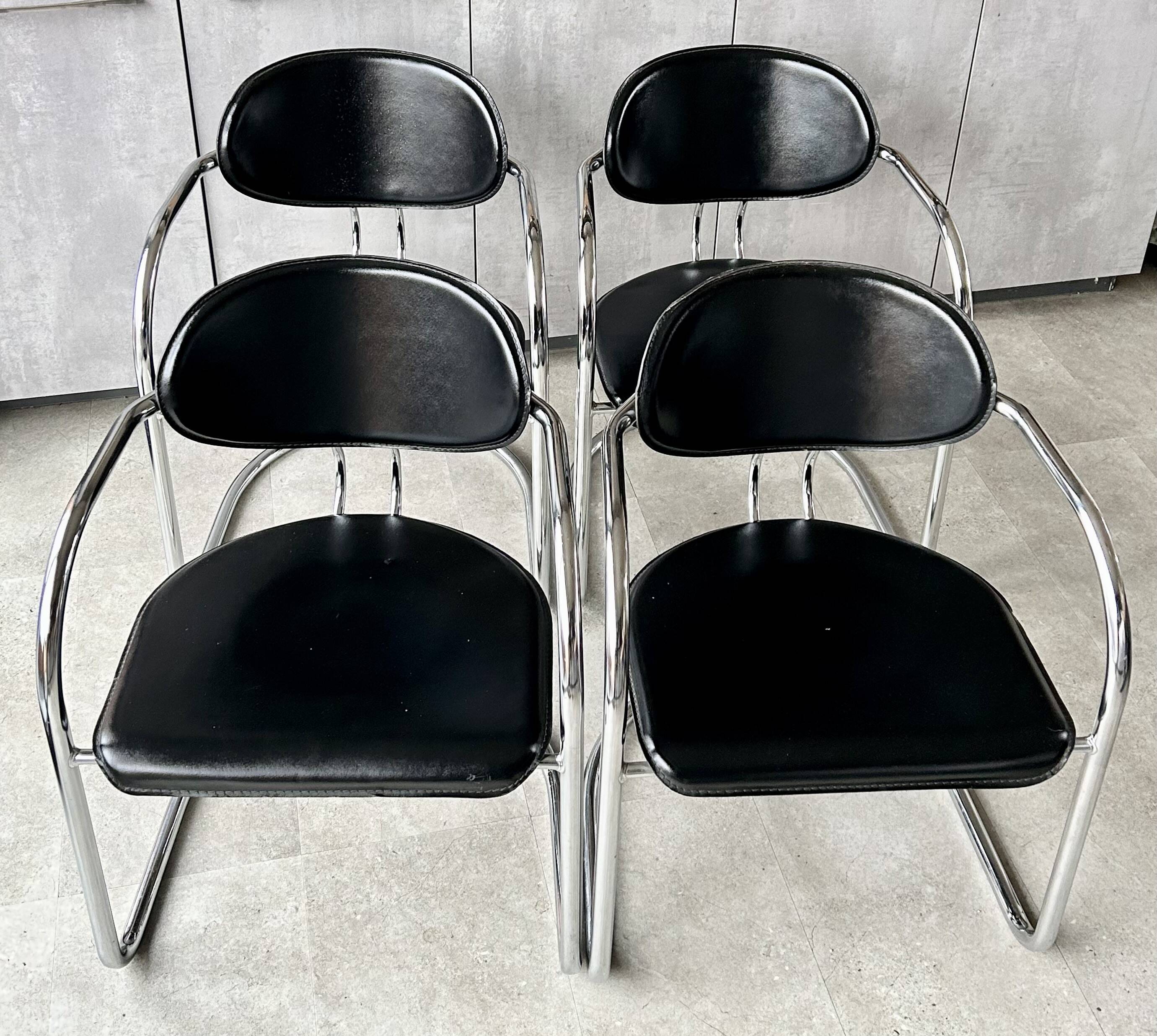 four Bauhaus Chairs produced by Effezeta, Italy 1970