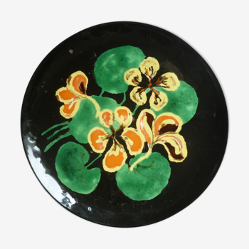 Ceramic flower plate signs Y Pichard
