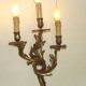 Very large pair of early 1900s 3-light acanthus leaf wall sconces 5209
