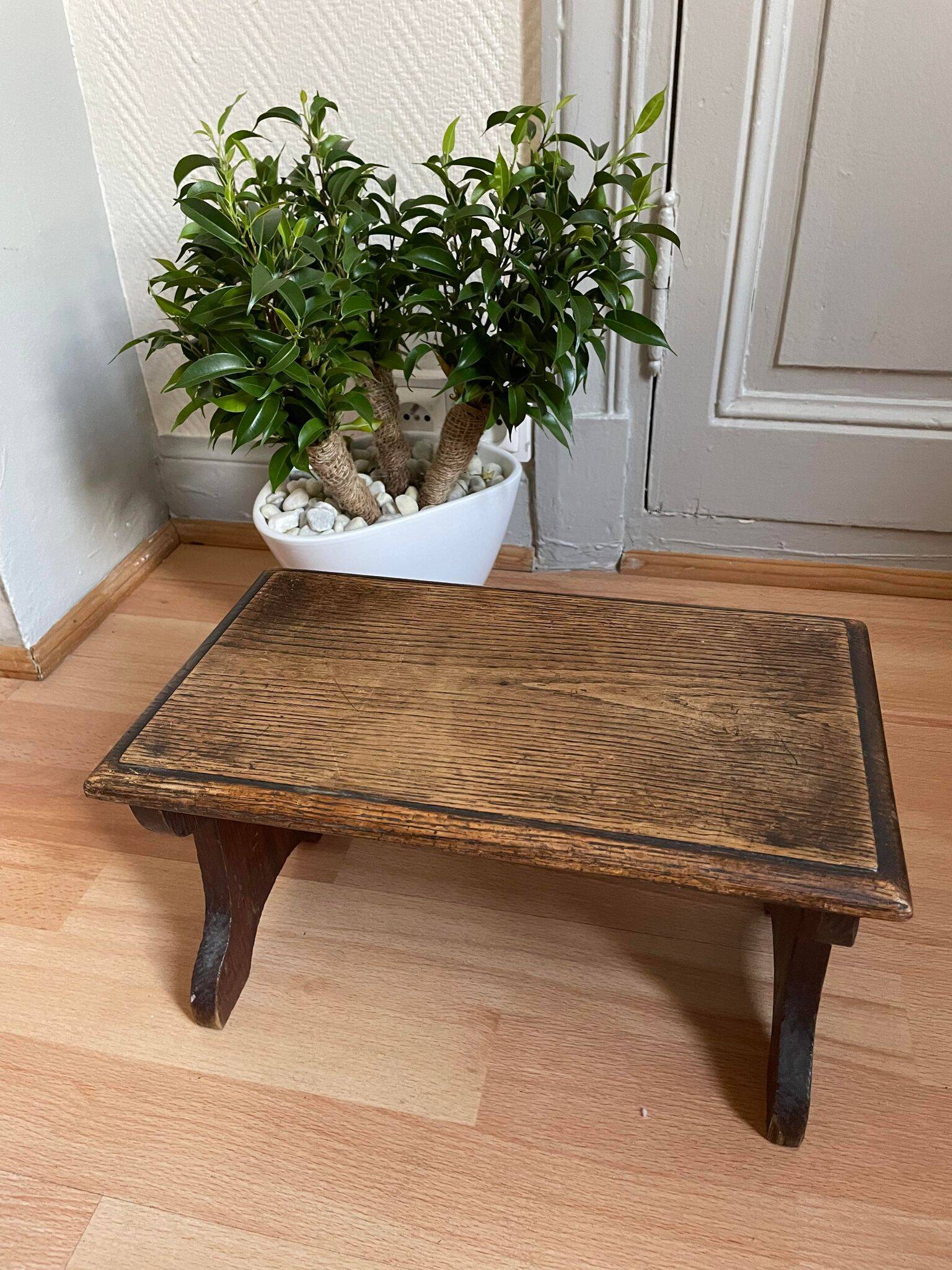 Wooden footrest stool