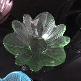 7 glass cups in the shape of flowers