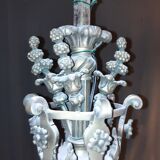 Chandelier 1900 metal and glass