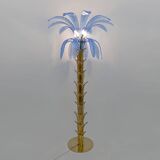 Mid-Century Modern Murano Glass and Brass Palm Tree Floor Lamp
