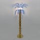 Mid-Century Modern Murano Glass and Brass Palm Tree Floor Lamp