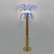 Lampadaire palmier en verre de Murano et laiton, style moderne du milieu du siècle