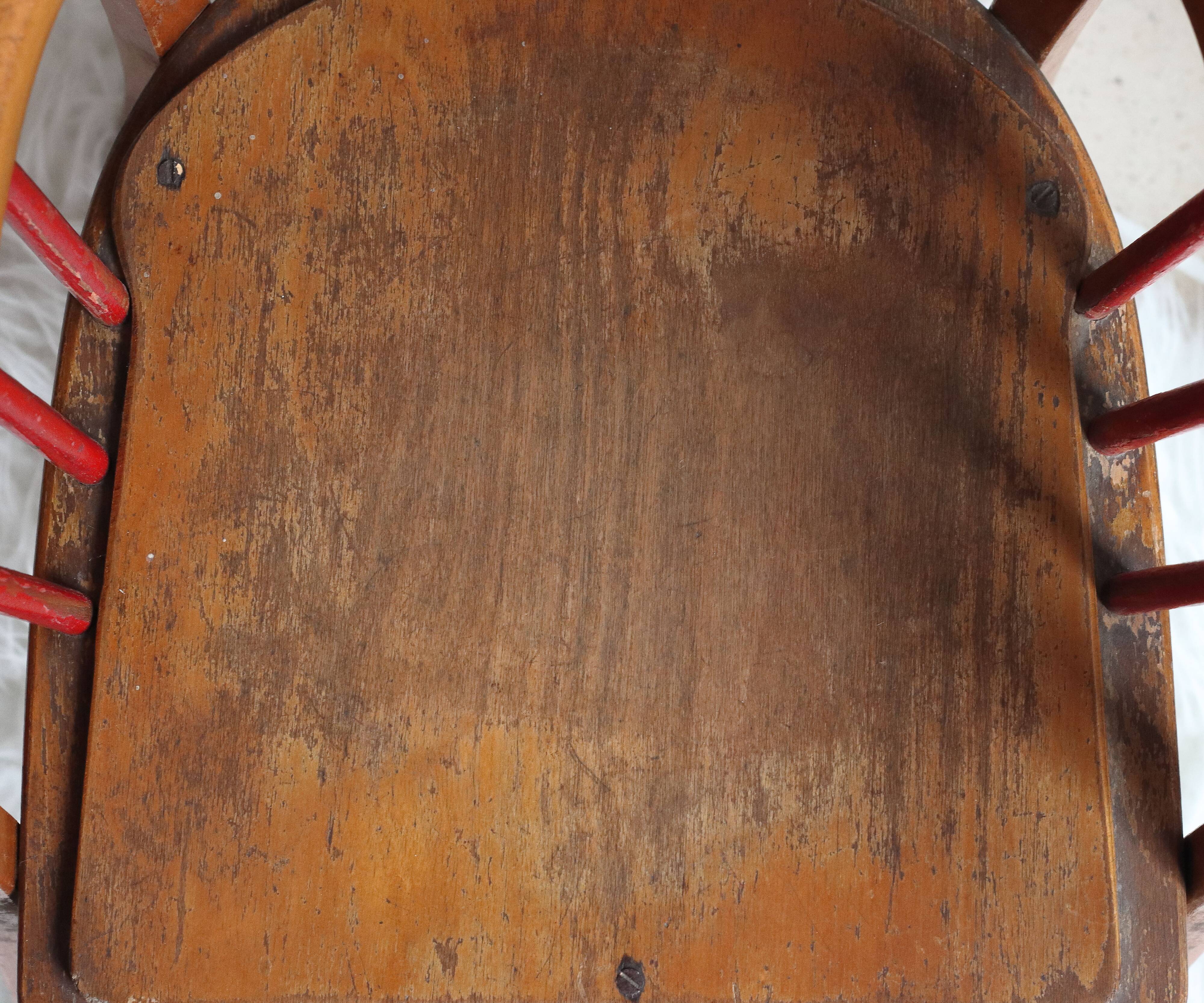 Vintage Baumann wooden children's chair/armchair with bars, 1950s