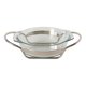 Large glass and silver-plated salad bowl, 1950