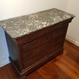 Louis Philippe chest of drawers grey marble top