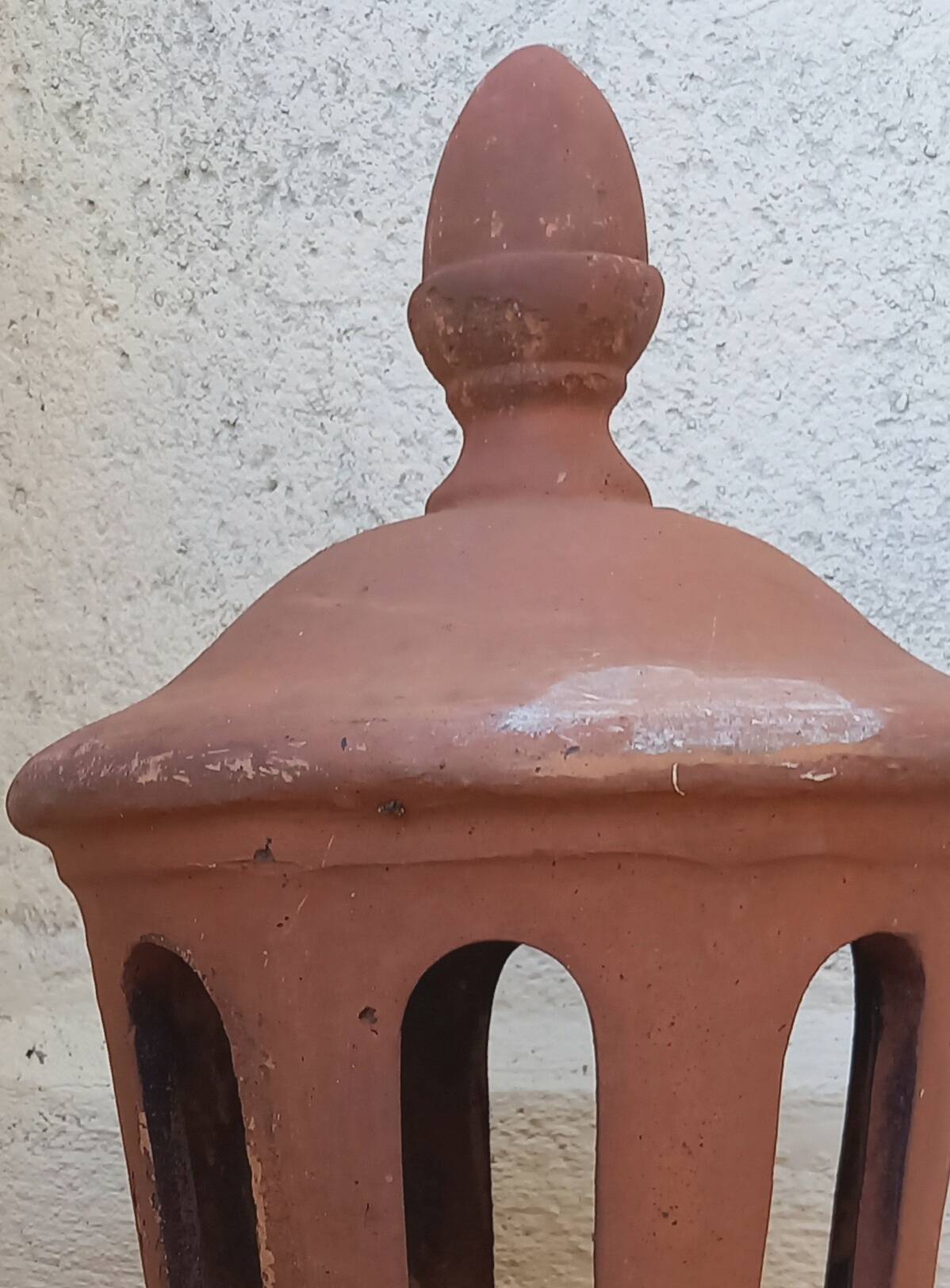 Chimney bolster and garden decoration roof