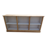 Raw wood craft furniture, pearl gray interior.