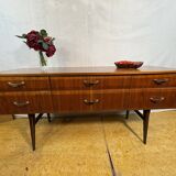 Mid-century retro vintage tola wood sideboard by Meredew, designed by Alpho