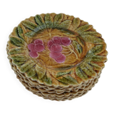 11 dessert plates Barbotine Sarreguemines