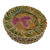 11 assiettes a dessert barbotine sarreguemines