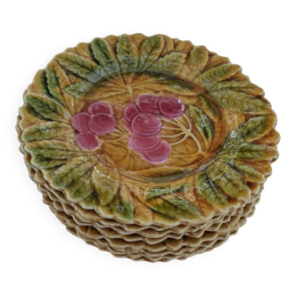 11 dessert plates Barbotine Sarreguemines