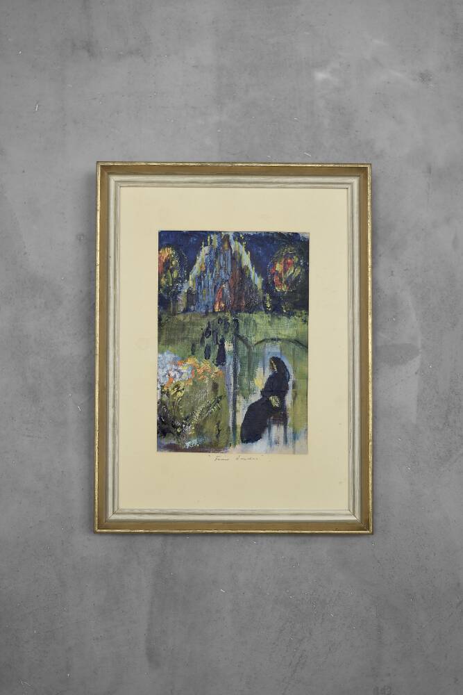 Oil on canvas framed by Frideborg Bryth, Finis Lordes, 1950