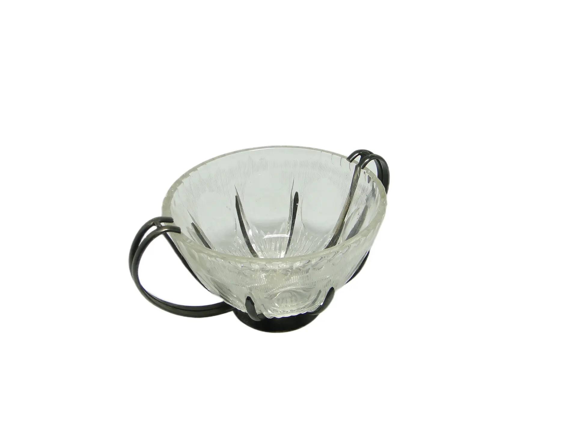 Sucrier moderne du milieu du siècle, en verre, Pologne, années 1960.