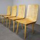 Set of 4 vintage wooden dining chairs in mid-century modern style, Europe, 1970s.